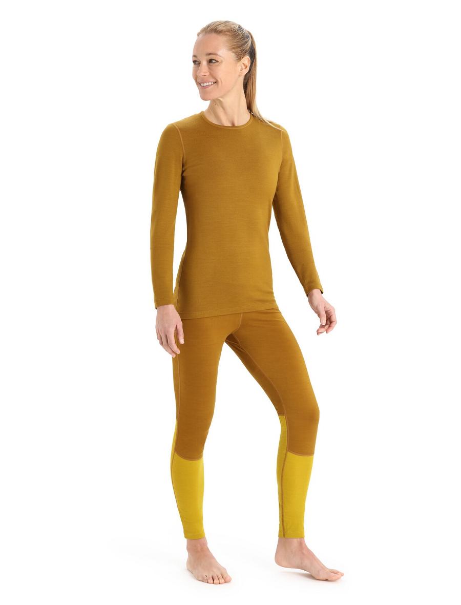 Women's Icebreaker Merino 260 Tech Long Sleeve Crewe Thermal Top Base Layers Clove | CA 1027EBCX